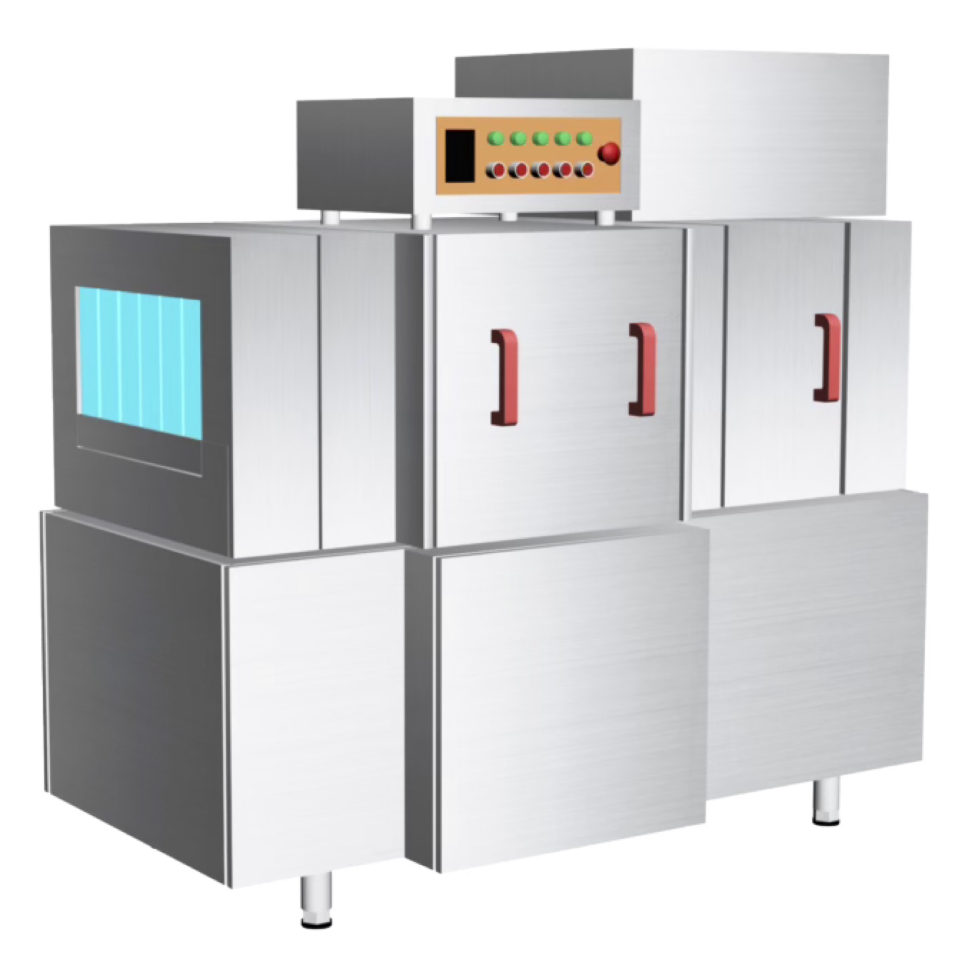 Oberon SonicFlow hood type dishwasher with ultrasonic pre-wash tank